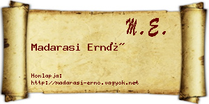 Madarasi Ernő névjegykártya