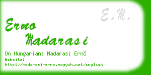erno madarasi business card