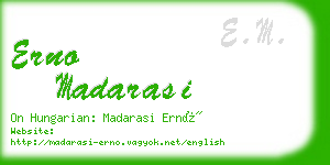 erno madarasi business card